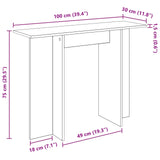 Console Table White 100 x 30 x 75 cm Engineered Wood