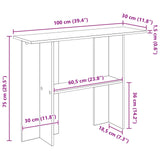 Console Table White 100 x 30 x 75 cm Engineered Wood - Extra Image