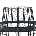 Tree Bench Ø 160 x 89 cm Steel Black Round
