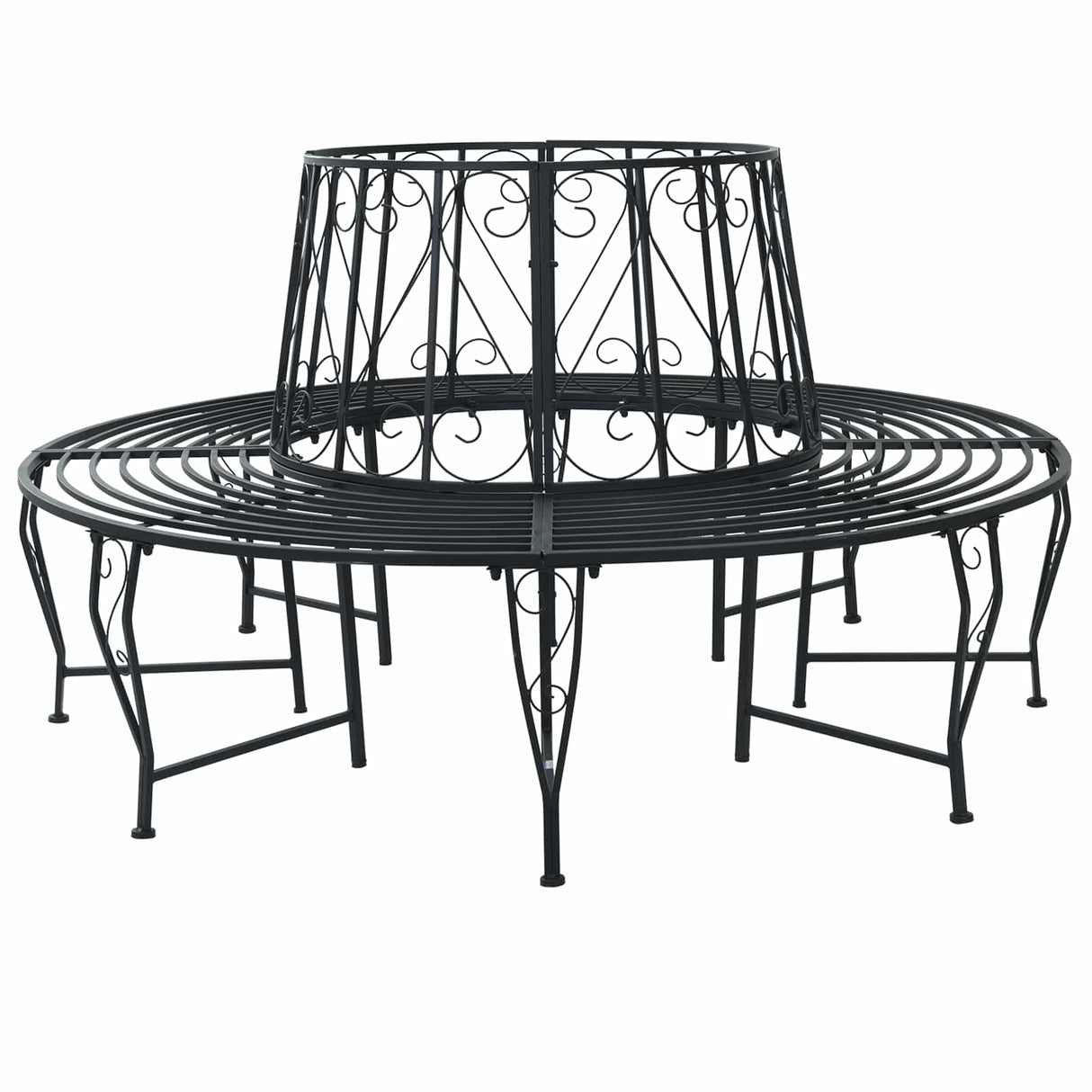 Tree Bench Ø 160 x 89 cm Steel Black Round