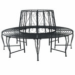 Tree Bench Ø 160 x 89 cm Steel Black Round