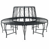 Tree Bench Ø 160 x 89 cm Steel Black Round