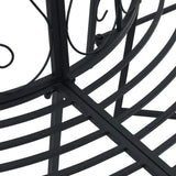 Tree Bench 4-Seater 160 x 80 x 89 cm Steel Black Half-round - Top-Down View