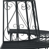 Tree Bench 4-Seater 160 x 80 x 89 cm Steel Black Half-round