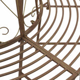 Tree Bench 8-Seater Ø 160 x 89 cm Steel Antique Brown Round - Top-Down View