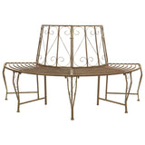 Tree Bench 4-Seater 160 x 80 x 89 cm Steel Antique Brown