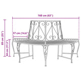 Tree Bench 4-Seater 160 x 80 x 89 cm Steel Antique Brown