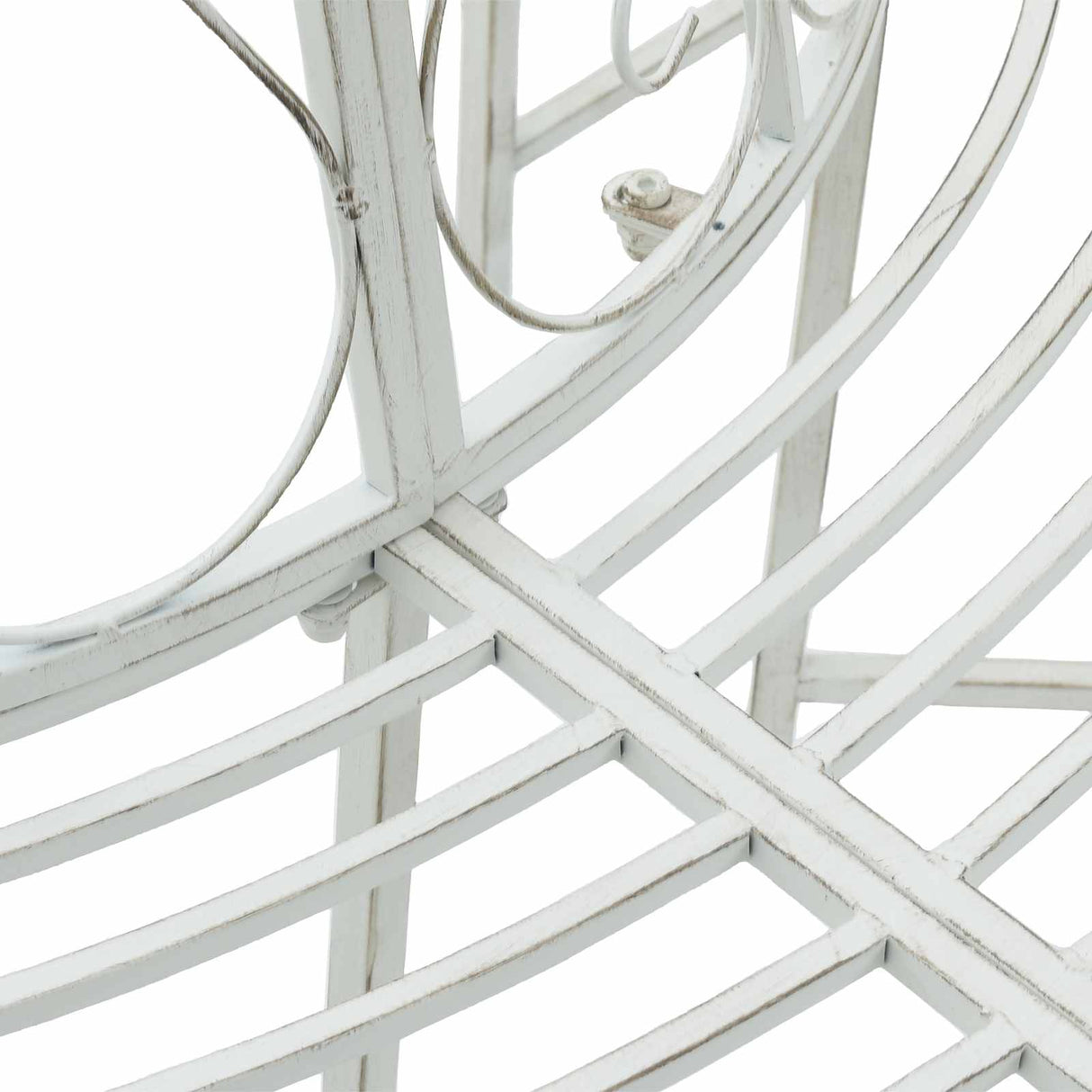 Tree Bench 8-Seater Ø 160 x 89 cm Steel Antique White Round
