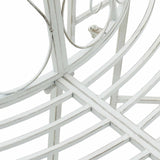 Tree Bench 8-Seater Ø 160 x 89 cm Steel Antique White Round