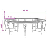 Tree Bench 8-Seater Ø 160 x 44 cm Steel Silver Grey Round - 45-Degree Angle