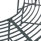 Tree Bench 4-Seater 160 x 80 x 44 cm Steel Silver Grey - Top-Down View