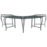 Tree Bench 4-Seater 160 x 80 x 44 cm Steel Silver Grey
