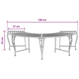 Tree Bench 4-Seater 160 x 80 x 44 cm Steel Silver Grey