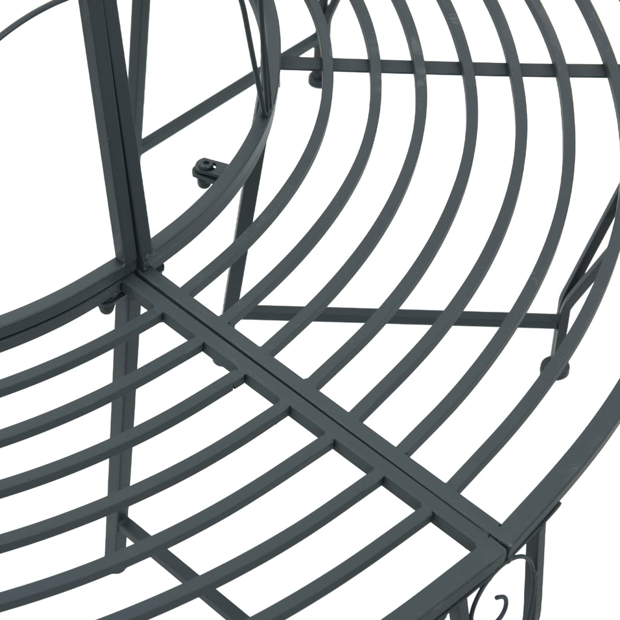 Tree Bench 8-Seater Ø 160 x 89 cm Steel Silver Grey Round