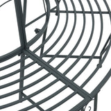 Tree Bench 8-Seater Ø 160 x 89 cm Steel Silver Grey Round - Side View