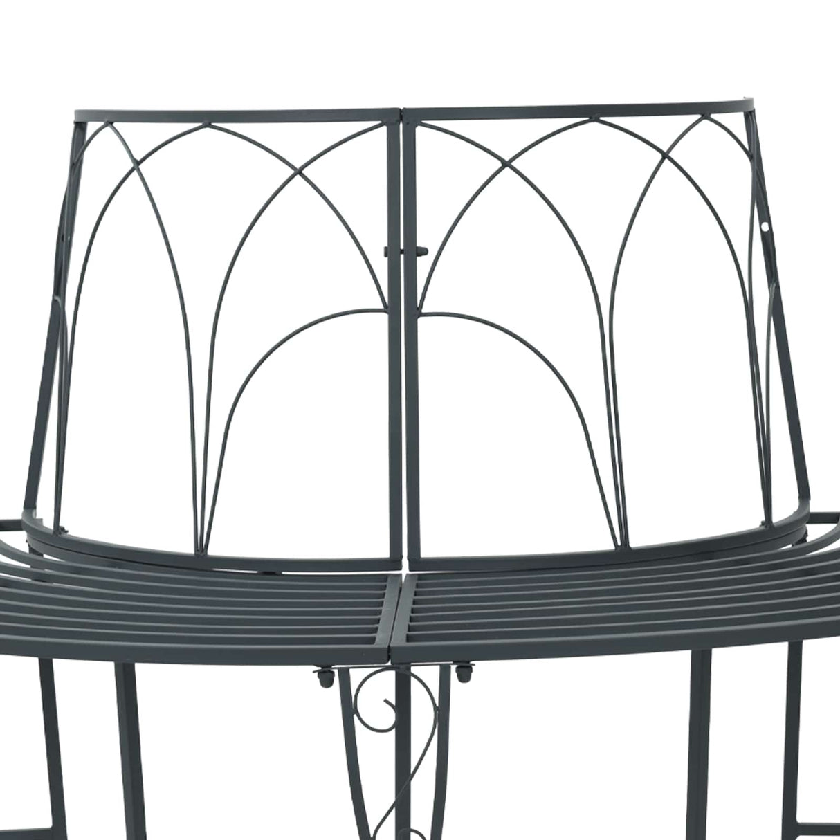 Tree Bench 4-Seater 160 x 80 x 89 cm Steel Silver Grey