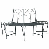 Tree Bench 4-Seater 160 x 80 x 89 cm Steel Silver Grey