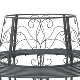 Tree Bench 8-Seater Ø 160 x 89 cm Steel Silver Grey Round