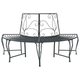 Tree Bench 4-Seater 160 x 80 x 89 cm Steel Silver Grey