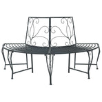 Tree Bench 4 -seater 160 x 80 x 89 cm steel Silver Grey