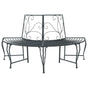 Tree Bench 4 -seater 160 x 80 x 89 cm steel Silver Grey