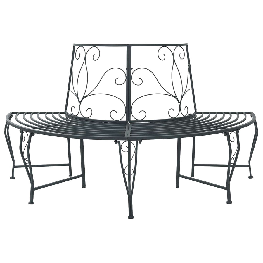 Tree Bench 4 -seater 160 x 80 x 89 cm steel Silver Grey