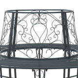 Tree Bench 8-Seater Ø 160 x 89 cm Steel Silver Grey Round
