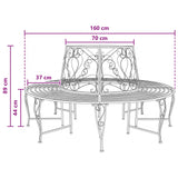 Tree Bench 8-Seater Ø 160 x 89 cm Steel Silver Grey Round