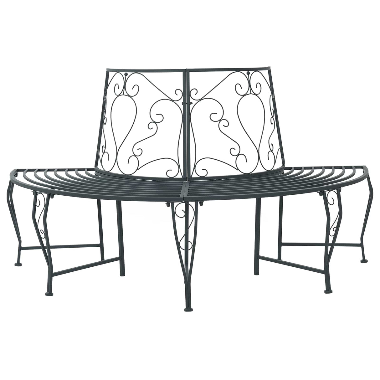 Tree Bench 4-Seater 160 x 80 x 89 cm Steel Silver Grey