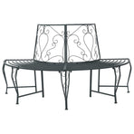 Tree Bench 4 -seater 160 x 80 x 89 cm steel Silver Grey