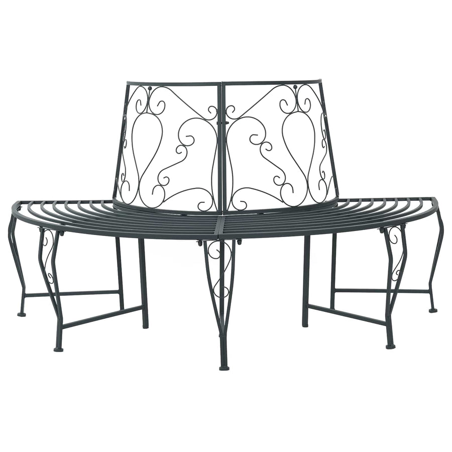 Tree Bench 4 -seater 160 x 80 x 89 cm steel Silver Grey