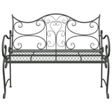 Garden Bench 2-Seater 114 x 56.5 x 90 cm Steel Silver Grey