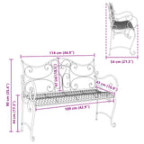 Garden Bench 2-Seater 114 x 56.5 x 90 cm Steel Silver Grey - Close-Up Angle