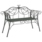 Garden Bench 2-Seater 130 x 47 x 90 cm Steel Silver Grey
