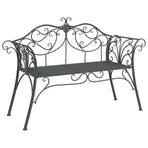Garden Bench 2 -seater 131 x 47.5 x 90 cm Steel Silver Grey