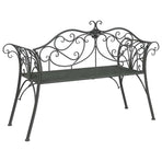 Garden Bench 2 -seater 131 x 47.5 x 90 cm Steel Silver Grey