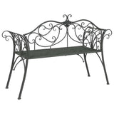 Garden Bench 2-Seater 130 x 47 x 90 cm Steel Silver Grey - 45-Degree Angle
