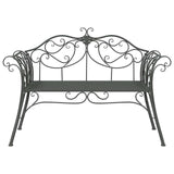 Garden Bench 2-Seater 130 x 47 x 90 cm Steel Silver Grey