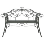 Garden Bench 2 -seater 131 x 47.5 x 90 cm Steel Silver Grey