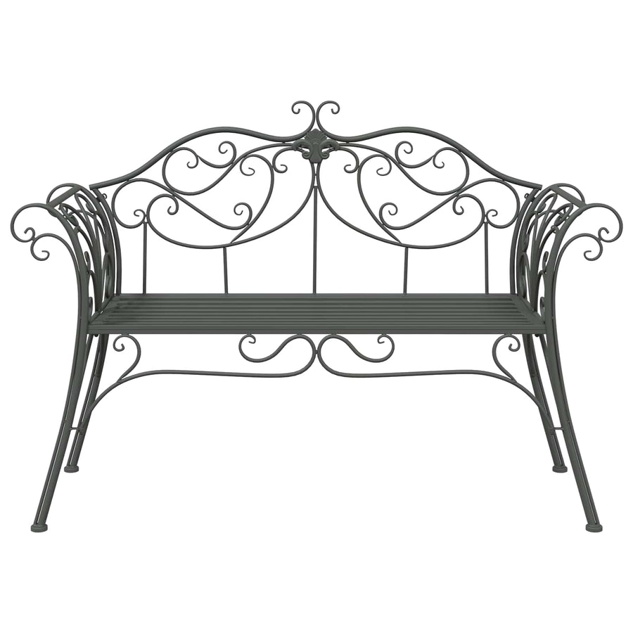 Garden Bench 2 -seater 131 x 47.5 x 90 cm Steel Silver Grey