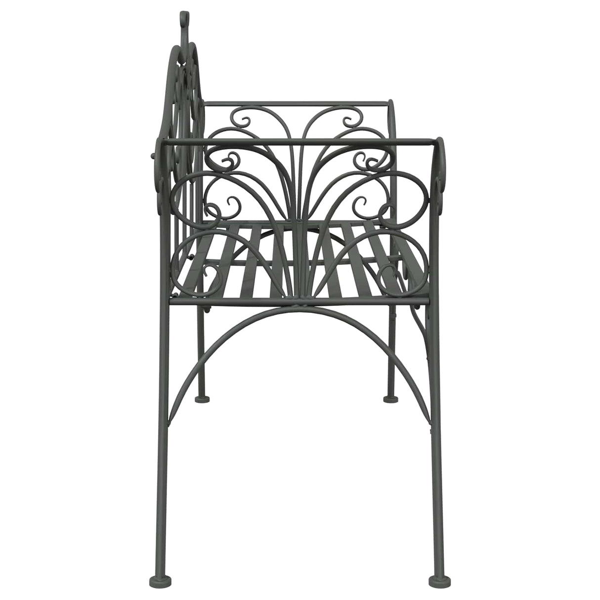 Garden Bench 2-Seater 130 x 47 x 90 cm Steel Silver Grey