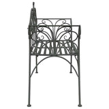 Garden Bench 2-Seater 130 x 47 x 90 cm Steel Silver Grey