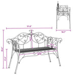 Garden Bench 2 -seater 131 x 47.5 x 90 cm Steel Silver Grey