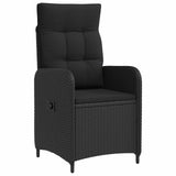 Reclining Garden Chair Black Poly Rattan