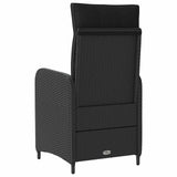Reclining Garden Chair Black Poly Rattan - Rear View