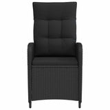 Reclining Garden Chair Black Poly Rattan