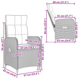 Reclining Garden Chair Black Poly Rattan - Extra Image