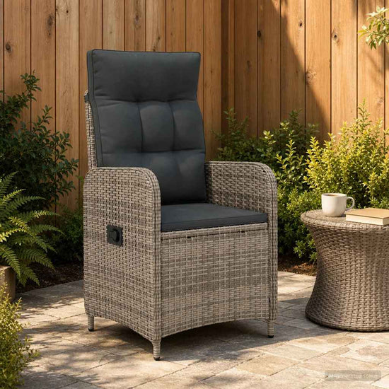 Reclining Garden Chair Grey and Dark Grey