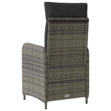 Reclining Garden Chair Grey and Dark Grey