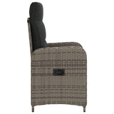 Reclining Garden Chair Grey and Dark Grey - 45-Degree Angle